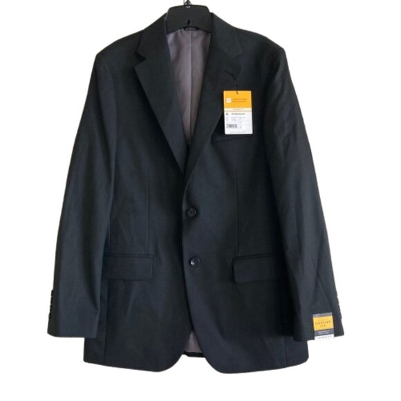 Haggar H26 Premium Stretch Suit Coat Tailored Fit 38R Black Shadow Check NWT - Picture 12 of 13